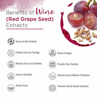 Wine Facial Kit 6 Steps Enriched with Red Grape Seed Extract for Instant Glowing, Blemish-free Even Complexion Increase Elasticity & Blood Circulation, Facial Kit, Skin Care, Keya Seth Aromatherapy