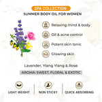 Relaxing Floral Summer Body Oil Non-Sticky & Quick Absorbing for Women, Potent Skin tonic for Glowing Skin, Oil & Acne Control, Relaxing Mind & Body