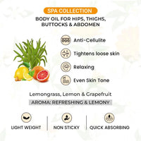 Slimming & Toning Body Oil Non-Sticky & Quick Absorbing for Hip, Thighs, Buttocks & Abdomen, Anti Cellulite, Tightens Loose Skin Relaxing & Even Skin, Body Care,, Body Oil, Keya Seth Aromatherapy