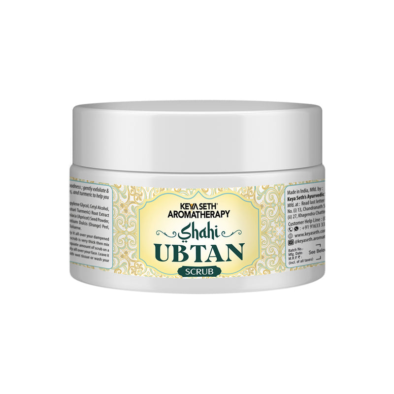 Shahi Ubtan Scrub, Natural Exfoliation Orange Peel, Apricot Seed & Turmeric Protection, Tan Removal, Cell Renewal Glowing Face & Body, All Skin Types