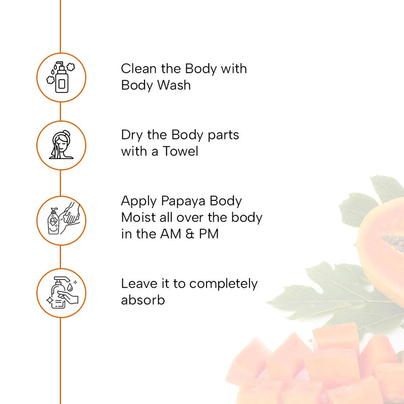 Papaya Body Moist with SPF 15 24hrs Moisturization Lock Papaya Extract Enriched, Brightening, Glowing & Anti Blemish - Removes Pigmentation & Dull Skin 200ml, Body Care, Keya Seth Aromatherapy