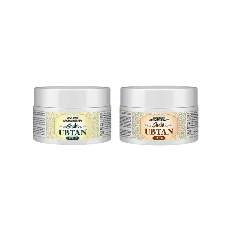 Shahi Ubtan Scrub & Pack Combo, I Tan Free  Glowing skin Natural Exfoliation I All Skin Types - Keya Seth Aromatherapy