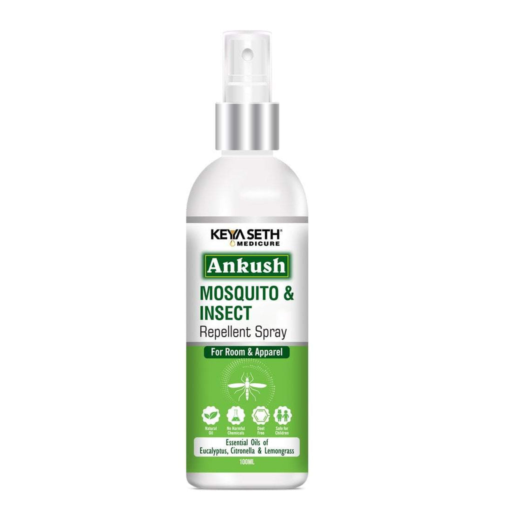 Ankush Mosquito & Insect Repellent Spray for Room & Apparel with Citronella, Lemongrass & Eucalyptus Oil Non-Toxic & No DEET Formula -Safe for kids