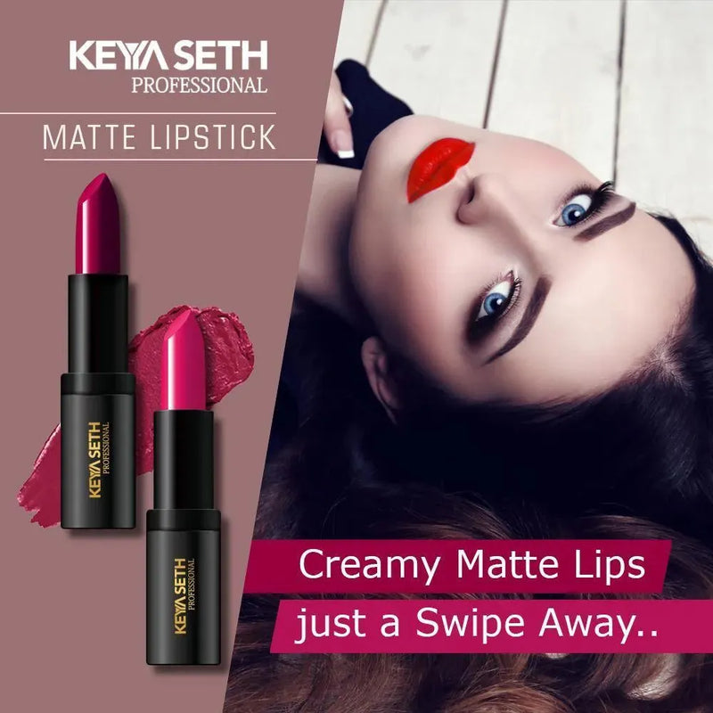 Bright Red Shade Matte Lipstick - 01 - Keya Seth Aromatherapy