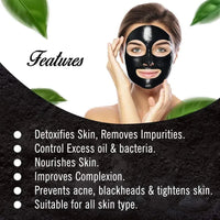 Charcoal Peel Off Mask-Blackhead & Dead Skin Removal, Tightens Pores, Deeply Cleanses  with Vitamin C, Rose Extract & Activated Charcoal  - Keya Seth Aromatherapy