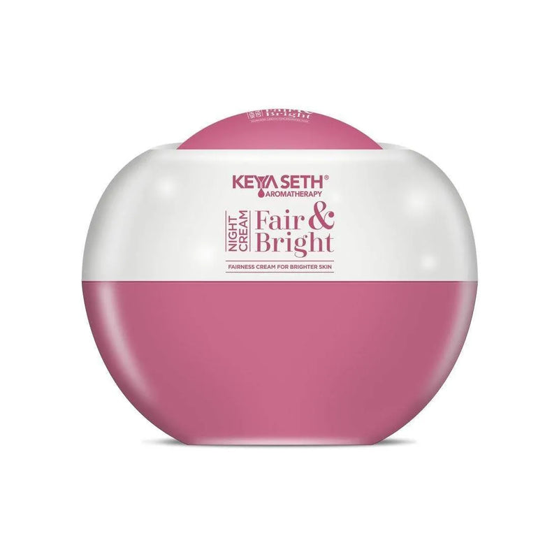 Fair & Bright Night Cream, Skin Brightening, Whitening, with Vitamin C, B3 & B6 Moisturizer with Lavender & Geranium Essential Oil - Keya Seth Aromatherapy