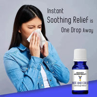 Hot and Cold-Congestion Reliever Steam Inhaler- Prevents Cold and Cough, Flu - Natural Therapeutic Essential Oil Blend Eucalyptus & Peppermint