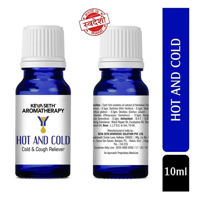 Hot and Cold-Congestion Reliever Steam Inhaler- Prevents Cold and Cough, Flu - Natural Therapeutic Essential Oil Blend Eucalyptus & Peppermint