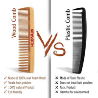 Neem Wooden Comb Wide Tooth for Hair Growth for Men & Women