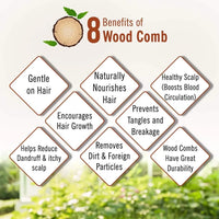 Neem Wooden Comb Wide Tooth for Hair Growth for Men & Women All Purpose Small Size. - Keya Seth Aromatherapy