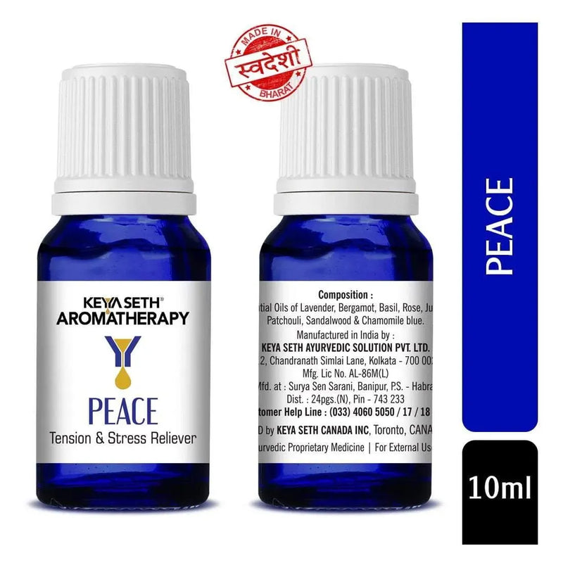 Peace - Tension & Stress Reliever- Natural Therapeutic Essential Oil Blend of Chamomile blue & Bergamot 10ml - Keya Seth Aromatherapy