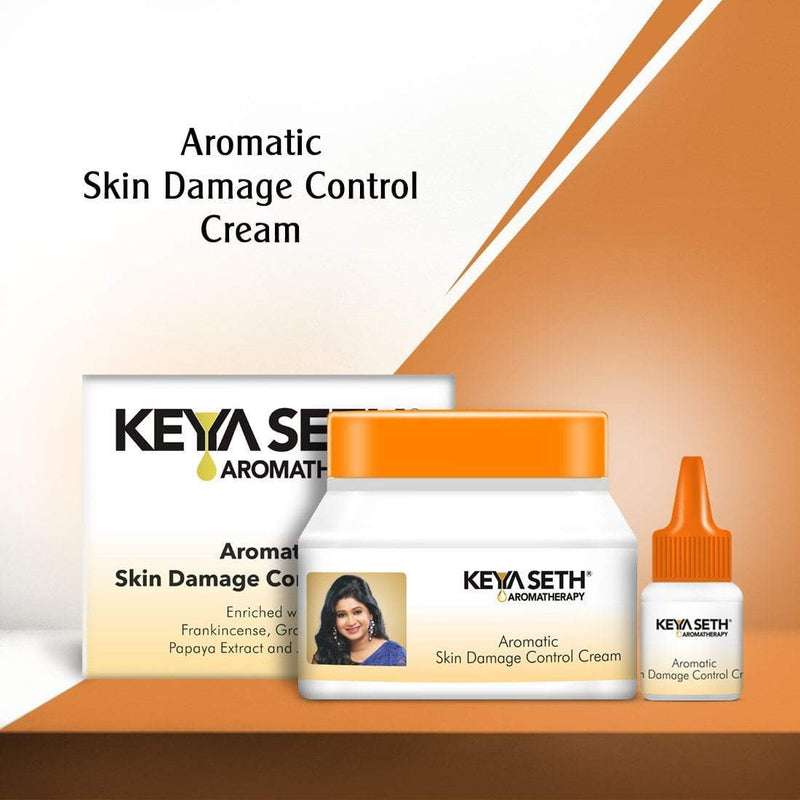 Skin Damage Control Cream + Serum-Repairs Skin Damage Suntan & Pollution, Fights Dullness-Uneven Skin Tone with Papaya Extract & Jojoba Oil