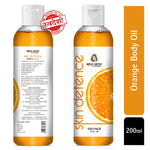 Skin Defence Orange Body Oil Skin Lightening, Rejuvenating Non-Sticky for Daily Use After Bath, Massage Oil Enriched with Orange & Vitamin C